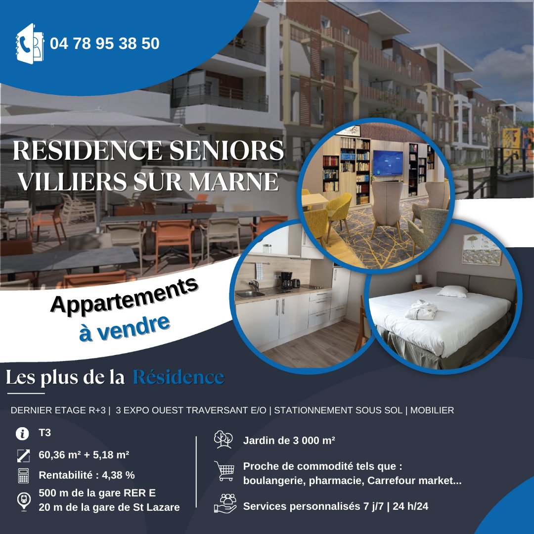 SilverisGp's tweet photo. 🏚 Appartement 3 pièces 60,36 m²+ 5,18 m² - Villiers sur Marne.

Prenez contact avec nos conseillers en gestion de patrimoine pour un rendez-vous téléphonique, ou prenez directement un rendez-vous dans nos bureaux.

📞 04 78 95 38 50
🔗https://t.co/gG2MAAuqey

#immobilier https://t.co/l9f2TjEuQo