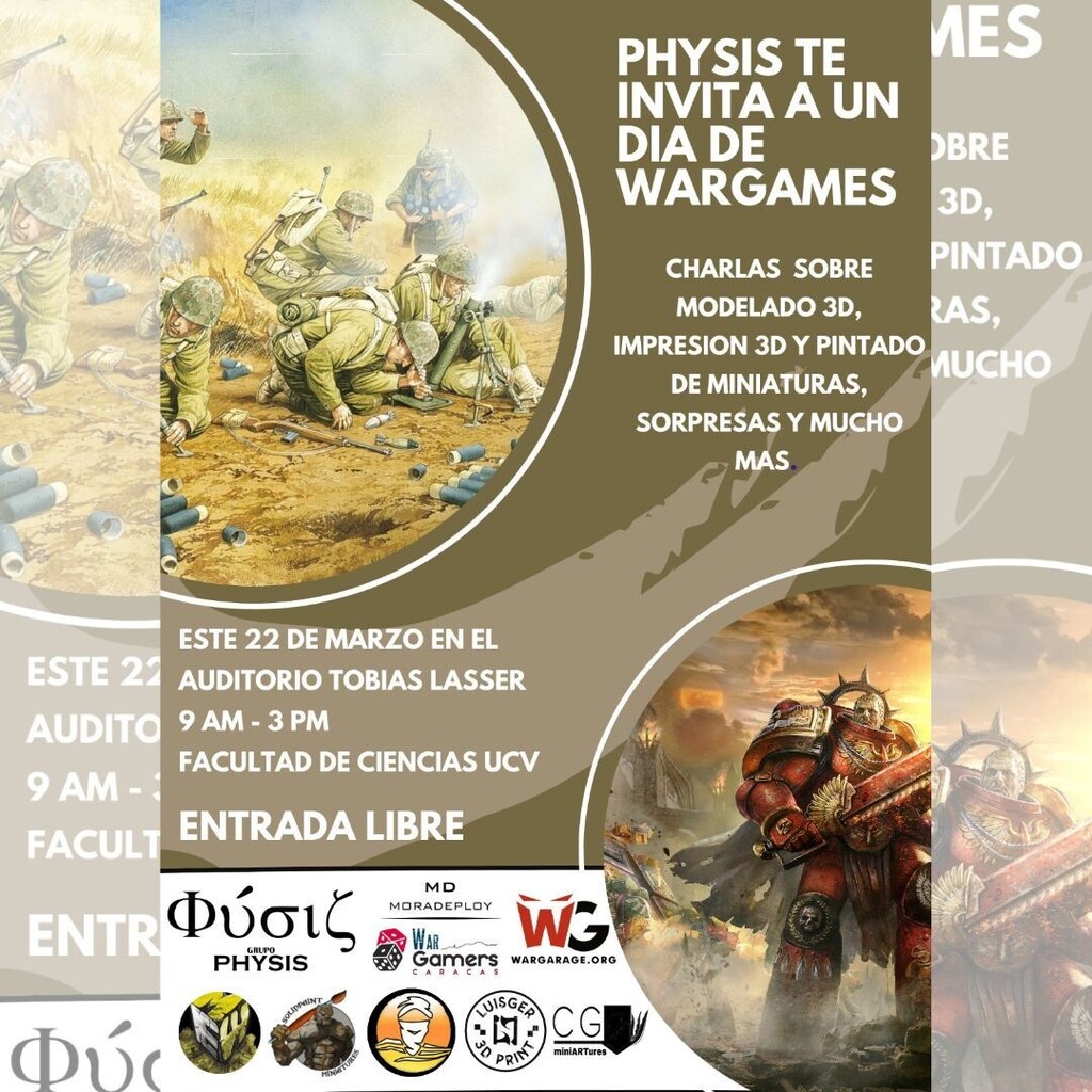 Lo mejor del wargaming y los hobbies en el país en la Universidad Central de Venezuela, ven a compartir con nosotros y Grupo Physis de la UCV, podrás probar juegos de mesa modernos y wargames, ir a talleres de diseño e impresión 3D, así como pintado de m… instagr.am/p/CqA84nGOTca/