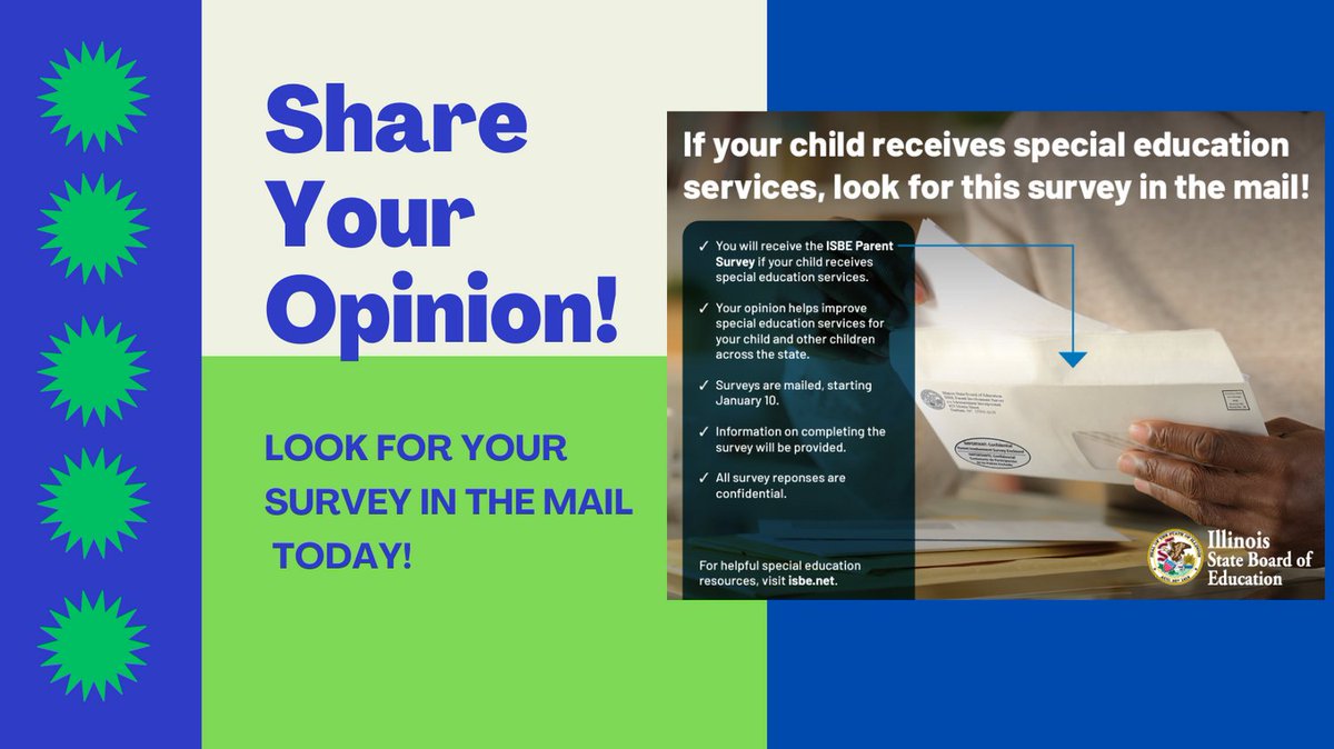 While not every parent will receive one, if you do receive a survey, please complete it and send it back today!
