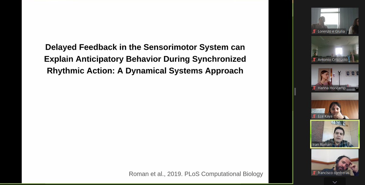 AntoCris95's tweet photo. Today we hosted Iran Roman from @nyuniversity, in our @BANDLabUM Monday meeting.
Fantastic, super engaging discussions on his #computational models of #oscillatory #systems in #rhythm perception and production (in collab with @ed_large )
Hope to see you at Waves'23 https://t.co/Iqx59FpMG4