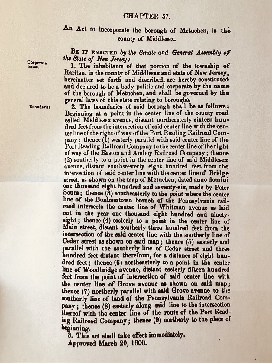 mayorbusch's tweet photo. Today is Metuchen’s 123rd birthday! 🎂 

Established by an Act of the State Legislature after having passed the State Assembly by a vote of 49-1 and the State Senate by a vote of 11-2, Metuchen officially became a Borough on March 20, 1900. 🥳

#HappyBirthdayMetuchen 🎉 https://t.co/5swxk3Bxts