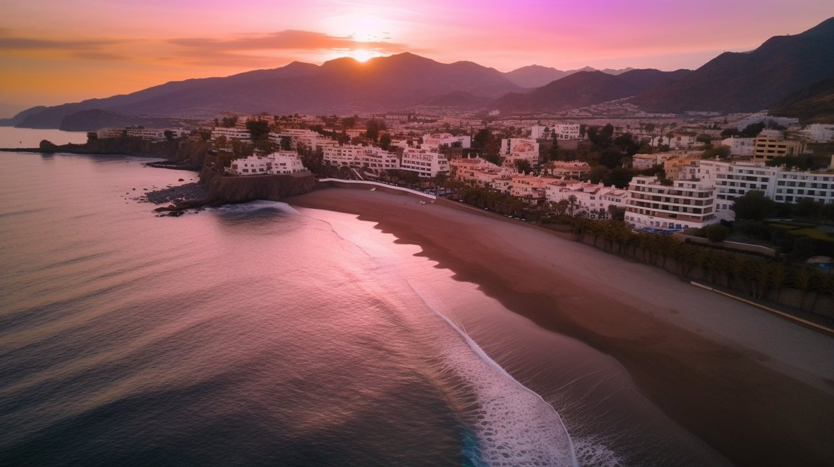 Nerja, y es conocido por sus impresionantes vistas al mar Mediterráneo y sus hermosas playas. Y el marco de sus tremendas montañas le dan un carácter único. Los atardeceres o amaneceres son realmente espectaculares 
#viajar #Mundo #imagenes