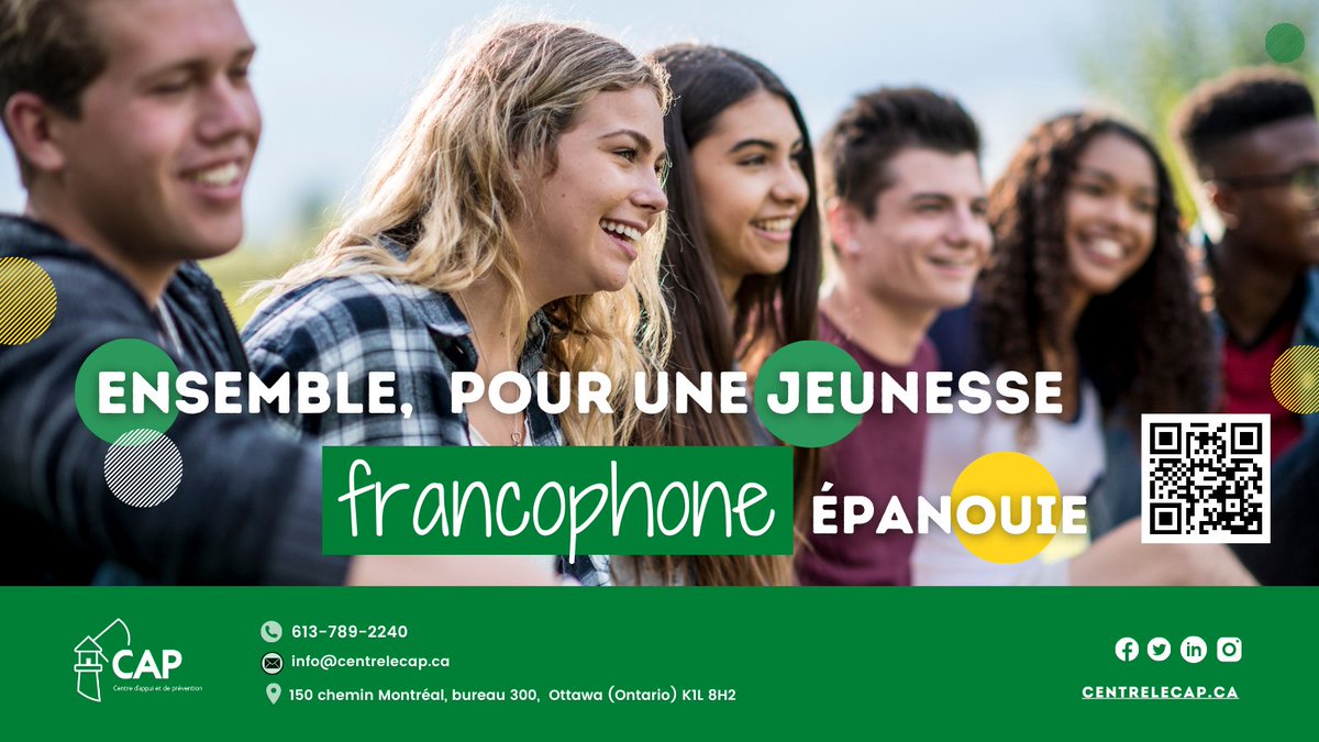 Le_CAP_ON's tweet photo. Bonne Journée internationale de la Francophonie 🤗
La langue française est un outil précieux pour l'épanouissement des jeunes francophones qui ont besoin d'aide pour leur #SantéMentale, ou qui sont aux prises avec des #Dependances.💚🤍
#JournéedelaFrancophonie #LeCAP #ONfr https://t.co/Ov8Wjx9dt5