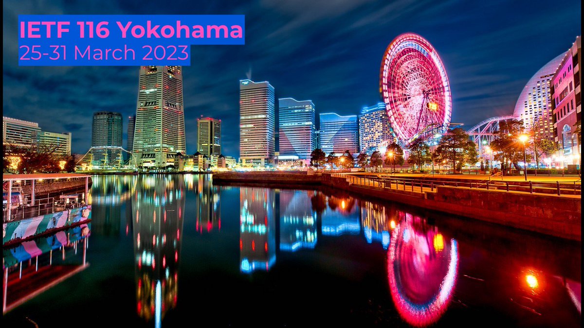 ietf's tweet photo. Select sessions from #IETF116 (25-31 March 2023) hosted by @WIDE_Project will be streamed live! Recordings of all sessions will be available shortly after they conclude. Registration for onsite or remote participation is still available. Learn more at: https://t.co/tMh5xdwShe https://t.co/oBHcpTvLCL