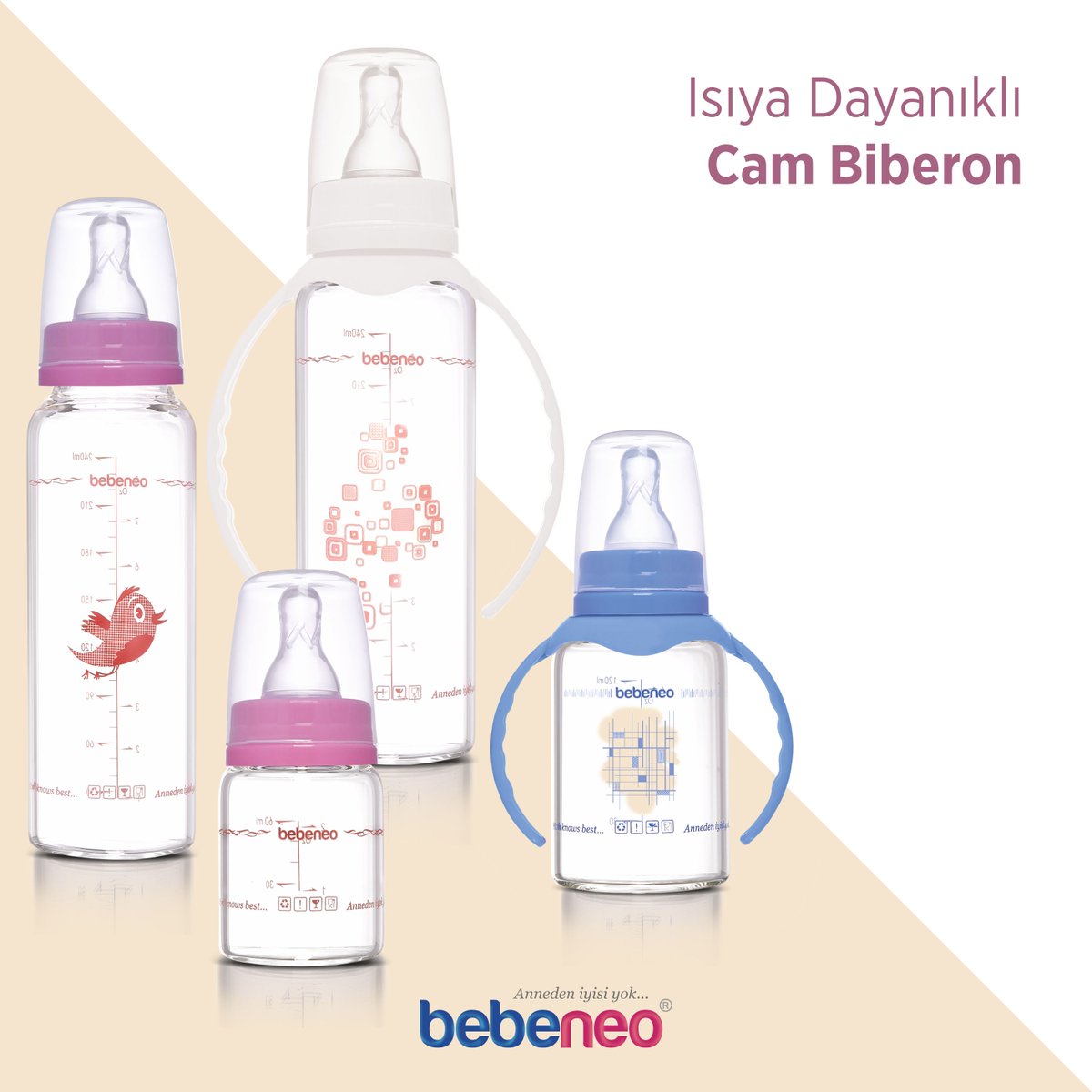 ISIYA DAYANIKLI CAM BİBERON 

Heat Resistant Glass Bottles

It is produced in 3 sizes as 60 ml, 120 ml, 240 ml, in blue/pink/white colors, with and without handles.

#Bebeneo #Maksgrup #CamBiberon #Biberonimalatı #IsıcamBiberon #BabyBottles