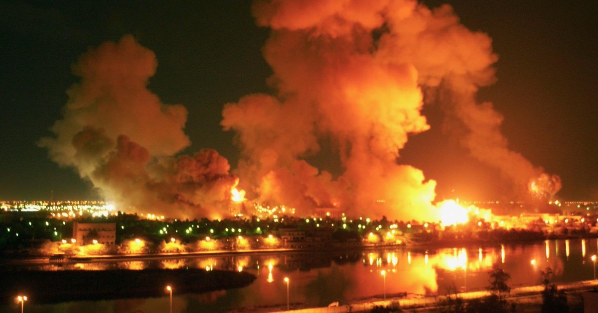 PennanSvardet's tweet photo. KRIGET SOM FÖRÄNDRADE HISTORIENS GÅNG

Idag för 20 år sedan, den 20 mars 2003, inledde den amerikanskledda koalitionen invasionen av Irak. Utöver USA så ingick även Storbritannien, Australien, och Polen i koalitionen.

1/10 https://t.co/goe4o1Xlmp