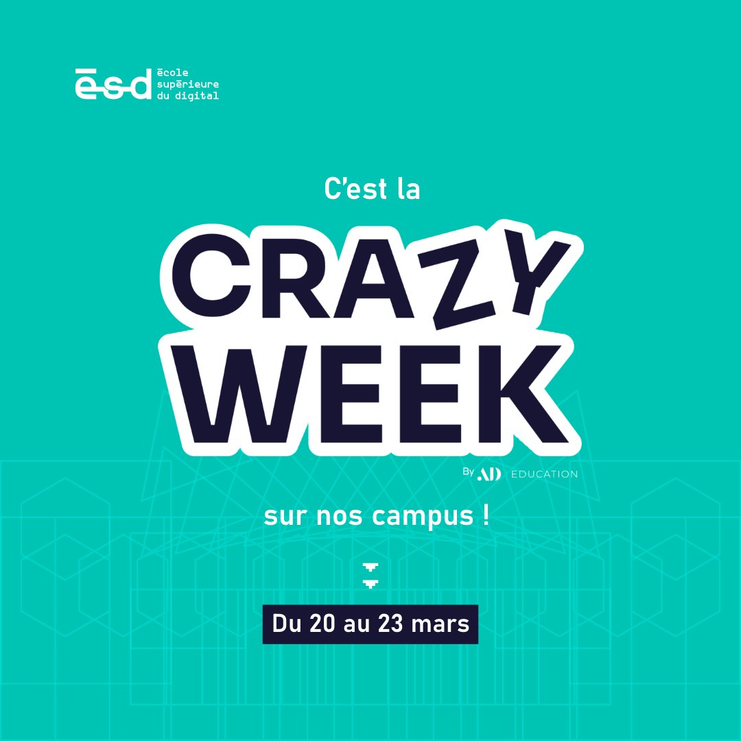 esd_fr's tweet photo. THREAD - 

🔥C’est le début de la #CrazyWeek sur nos campus ! 

🤩Pendant 4 jours, nos B2 partent à la découverte d’un nouvel univers dans les #écoles du groupe #ADEducation.  

👉RDV sur #Instagram (esd_ecole) pour découvrir leurs aventures ! https://t.co/EATO9aSrZU