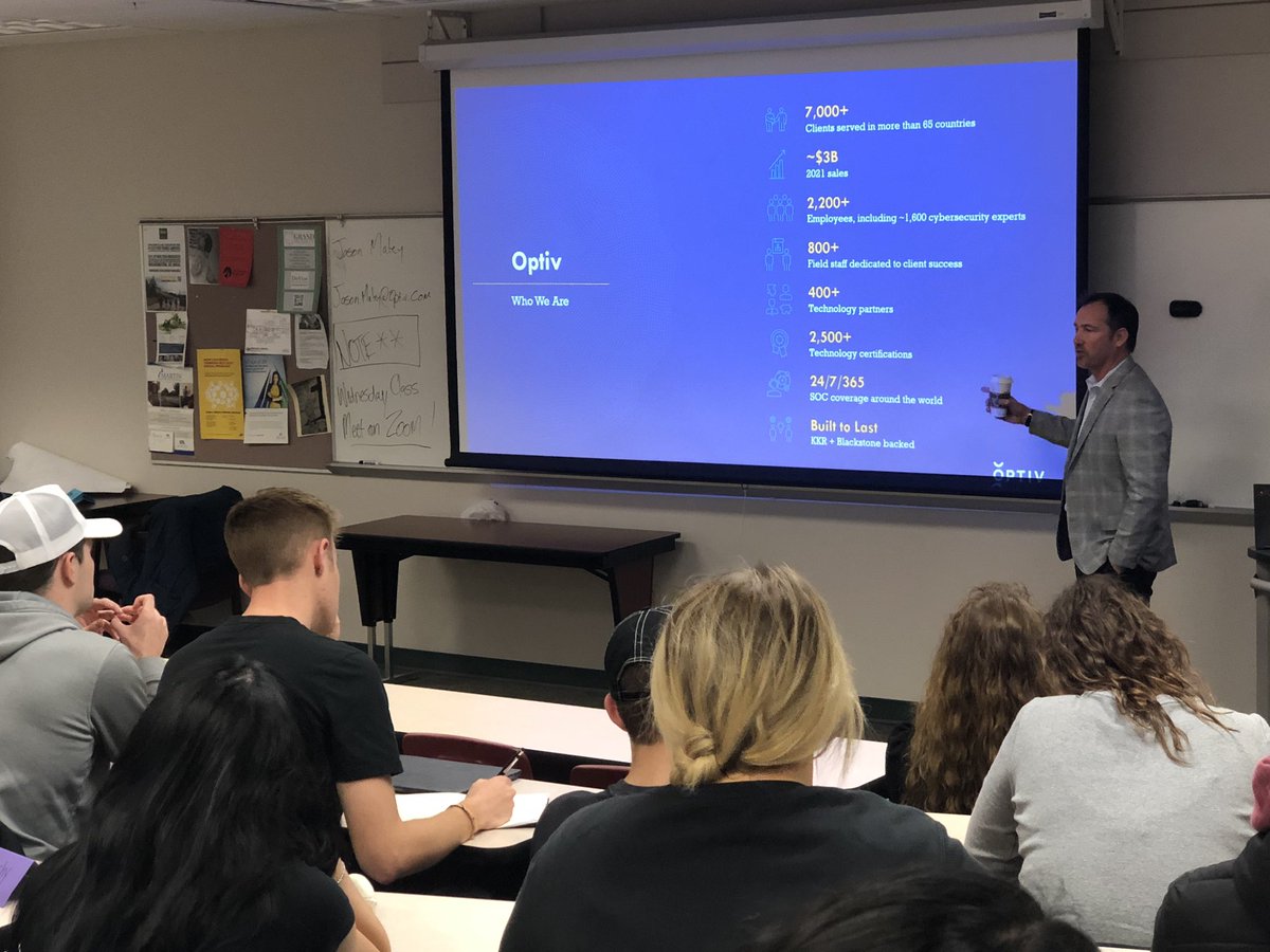 professormike3's tweet photo. Thanks @strykerdog from @Optiv for sharing your story with @indwes @devoedivision business students today! #RockStar https://t.co/Tc5RPdCpom