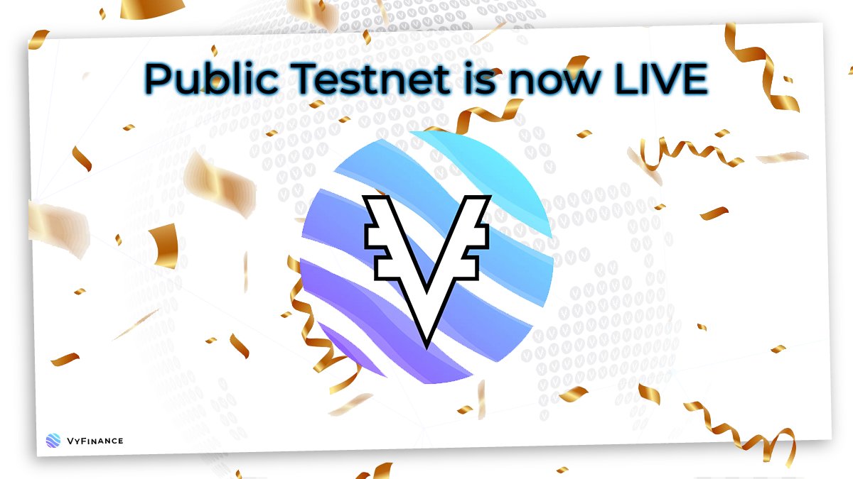 🎉Our Public Testnet is LIVE! 🎉 Make sure to connect your wallet to pre-prod environment Guides on how to do so found here: bit.ly/VyFiTESTNETinfo Link to Testnet: app-dev.vyfi.io