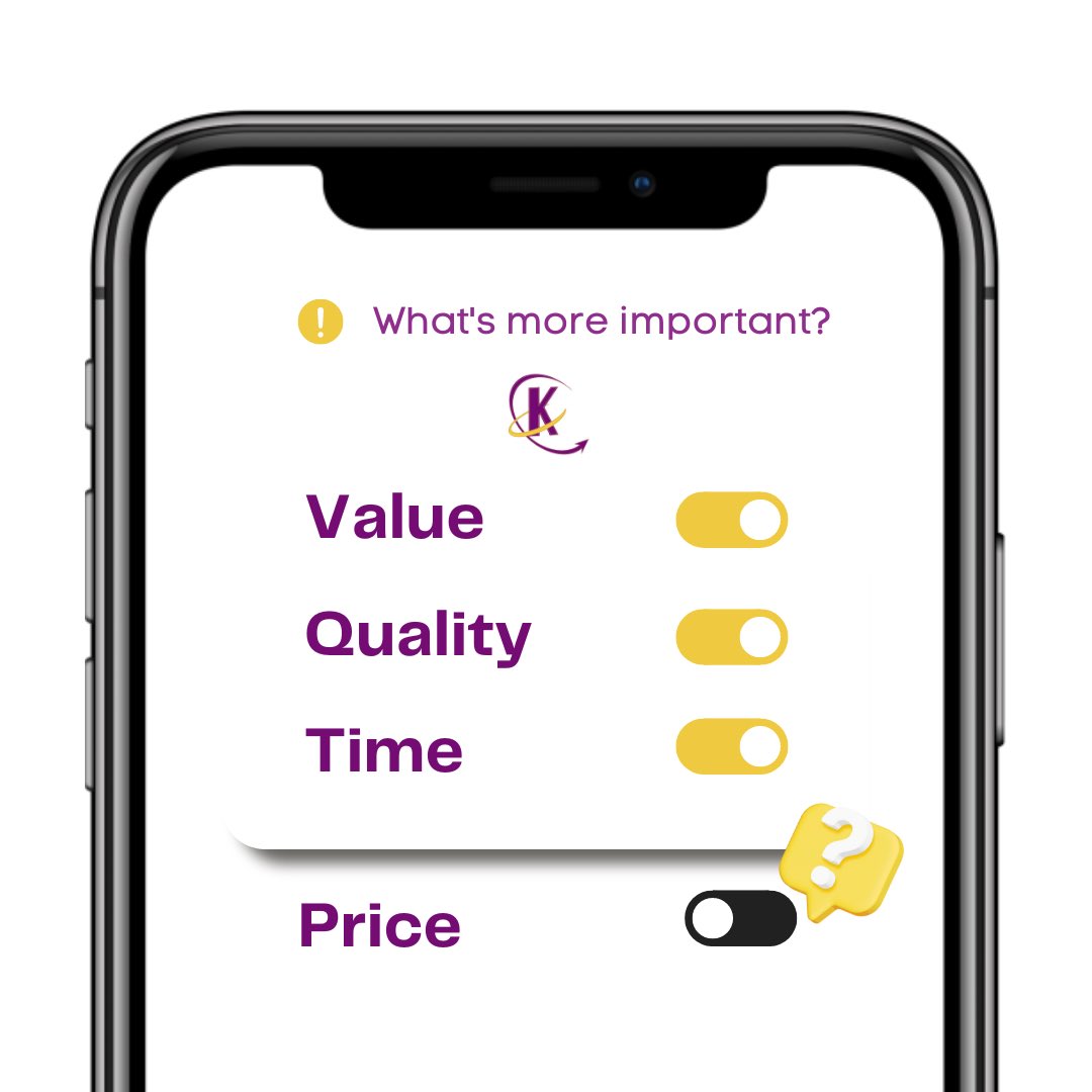 When it comes to paying for a product or service, which of the four are more important to you? Kinetic Kiks provides high quality valuable services saving you time all for a low cost! 

Get more done for less! Stop paying for downtime! 
#ScalingYourBusiness
#Entrepreneur