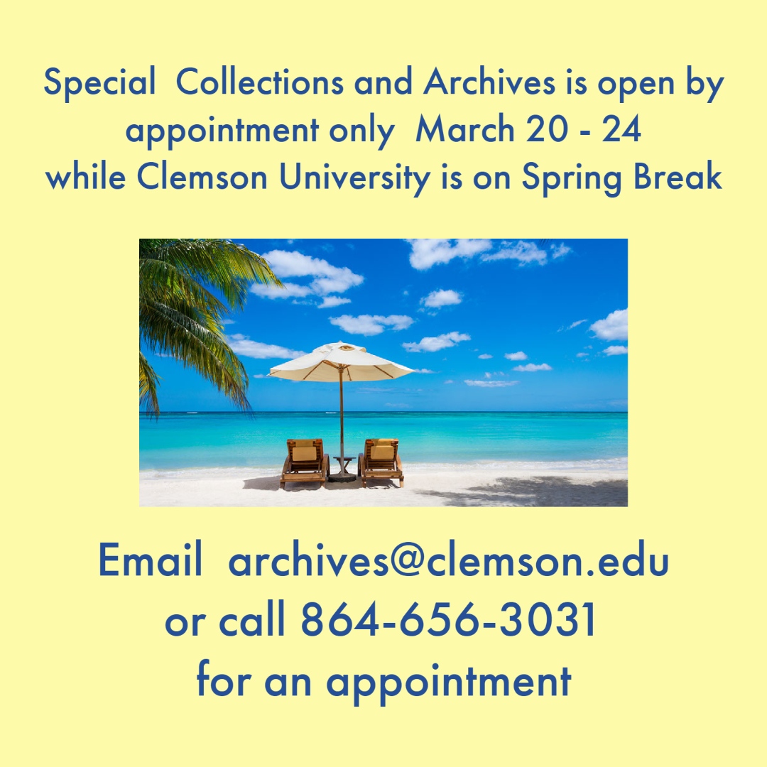 Clemson Special Collections and Archives (@archivesclemson) on Twitter photo 