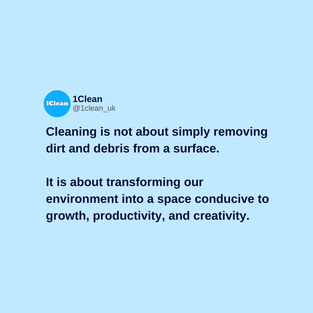 1clean_uk's tweet image. What do you think?
#1clean #cleaningtips #quote #cleaningservice