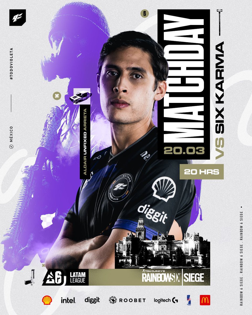 ARRANCA LA LIGA DE R6.

🆚 @SixKarmaEsports 
⏰ 17:00 hrs 🇲🇽 20:00 hrs 🇦🇷
📺 twitch.tv/rainbow6es

#TodoVioleta 💜