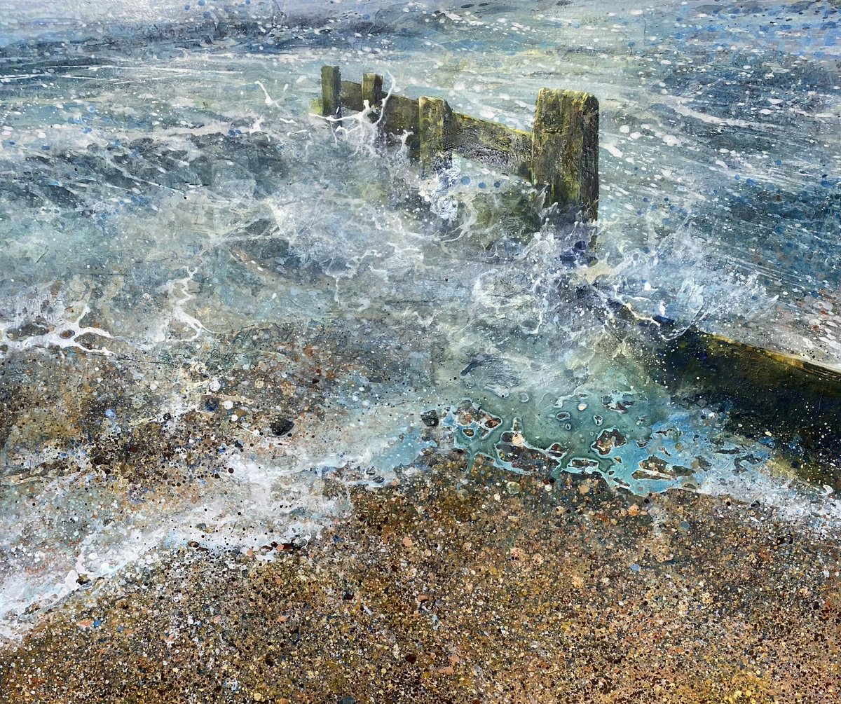 LornaKirin's tweet photo. ‘Groyne’
Acrylic on canvas
120 x 100cm x
#seascape #contemporarypainter #acryliconcanvas #lornakirin #contemporaryart #painting #seapainting #beach #coast #ukpainter https://t.co/TO7vIGQfnf