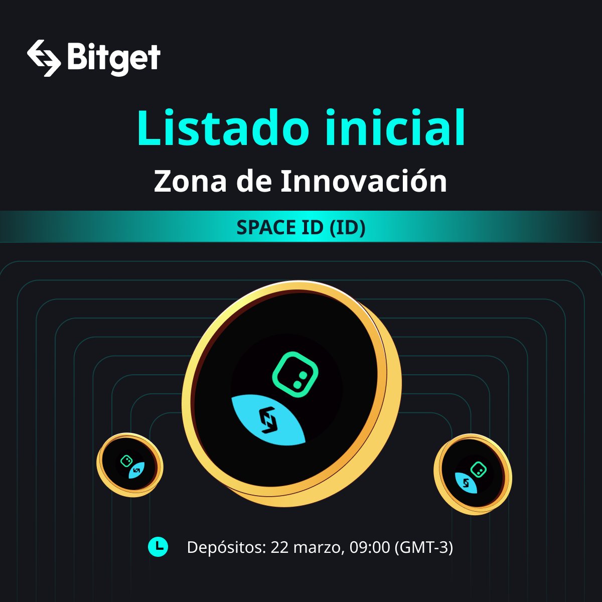 BitgetES's tweet photo. 🆕 #Bitget listará el par $ID / $USDT en breve en la Zona de Innovación. @spaceid

⏰ Depósitos: 22 de marzo, 10 AM (UTC)

📝 Más detalles: https://t.co/ocU6a3N6Mp

#IDxBitget #BitgetInitialListing https://t.co/egxq7TtWsI