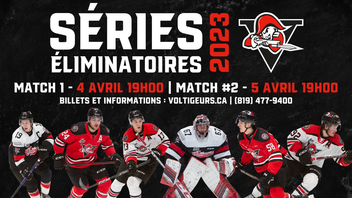 𝐁𝐢𝐥𝐥𝐞𝐭𝐬 𝐞𝐧 𝐯𝐞𝐧𝐭𝐞 𝐝𝐞̀𝐬 𝐦𝐚𝐢𝐧𝐭𝐞𝐧𝐚𝐧𝐭! Allez Drummond, on encourage NOS Voltigeurs, Nos Rouges!

Match #1 (local), 4 avril 19h00.
Match #2 (local), 5 avril 19h00.

Pour acheter vos billets -> bit.ly/3FD3ALj