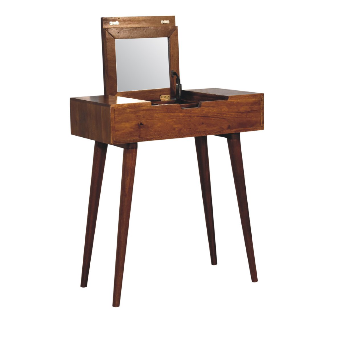 Mini Chestnut Dressing Table with Foldable Mirror

Constructed from 100% solid mango wood in a chestnut finish with 1 drawer, it features a foldable mirror and storage compartments for storing any bits and pieces. 

#dressingtable #solidwood #mangowood #artisan #furniture #b2b