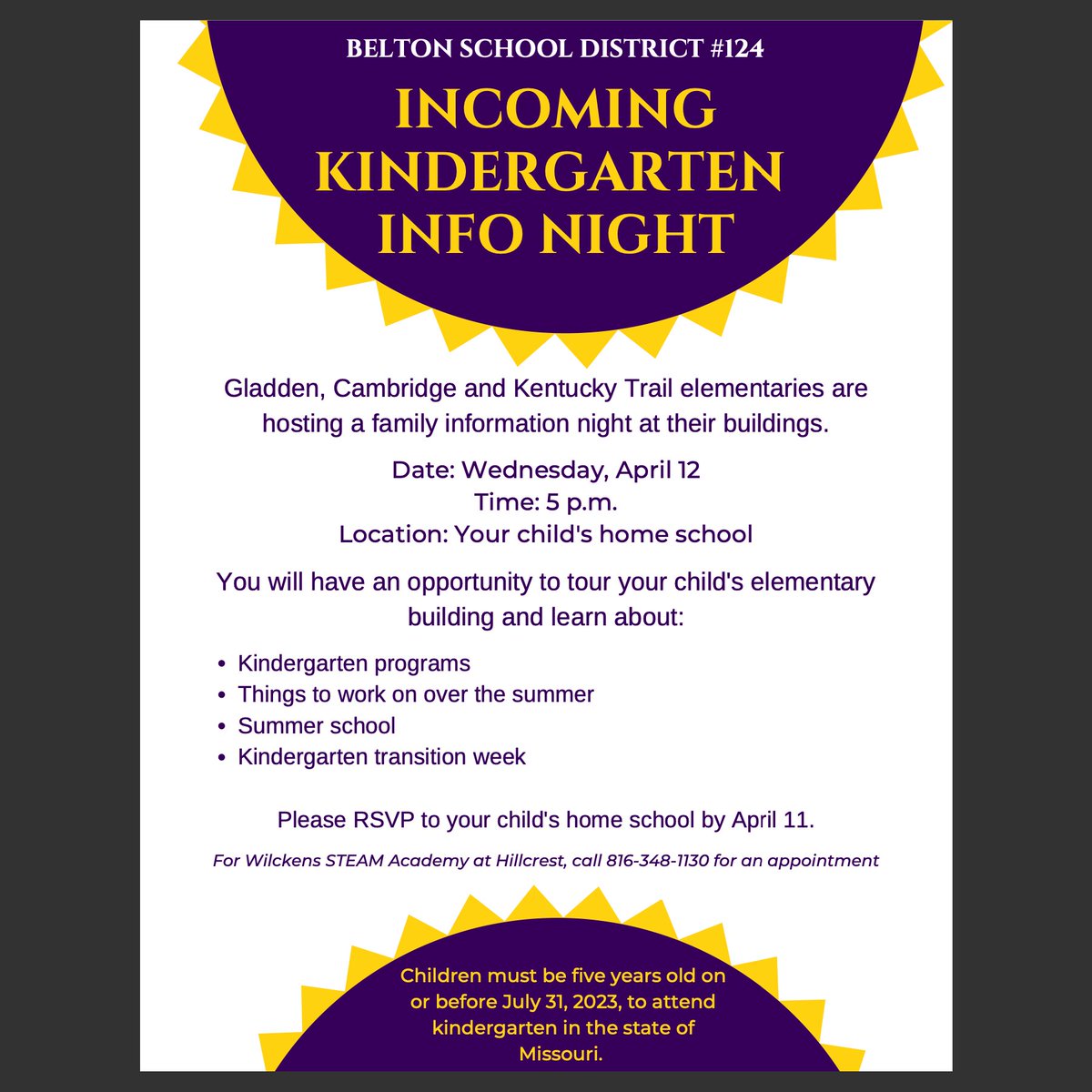 Wondering about Kindergarten?  Check out the attached flyer!