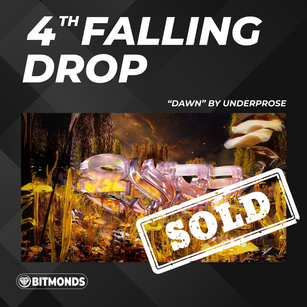bitmonds's tweet image. Finished the fourth Bitmonds Artwork Falling Drop! &quot;Dawn&quot; by @underprose was purchased for €110. We remind you that it is possible to pay by credit card, but also with Polygon MATIC with Metamask.

bitmonds.com - #bitmonds #NFT
