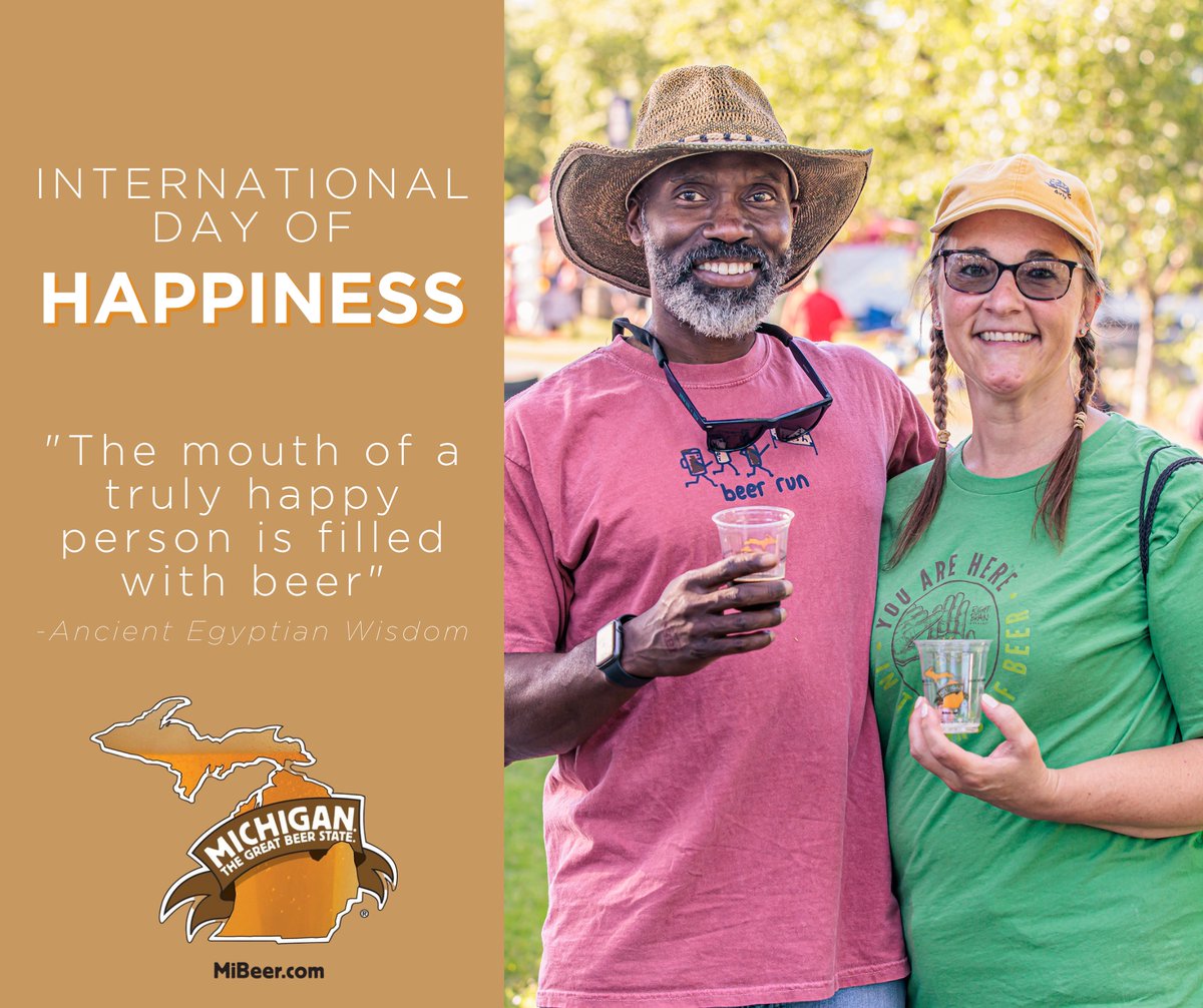 MiBrewersGuild's tweet photo. Today is the International Day of Happiness!
Drop a :) in the comments!
#happy #internationalhappinessday #happiness #brewersguild #brewers #michiganbrewersguild #mibrewersguild #brewery #michiganbrewery #mibeer #brews #beer #hops #drinkbeer #drink #mibrewering #brewingcom... https://t.co/Sf7foSi8V0