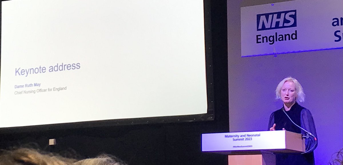 elizabethduff2's tweet photo. @CNOEngland opens her keynote #maternitysummit by remembering the families for whom a baby’s birth did not go well. She goes on to speak of valuing & retaining the workforce @MidwivesRCM @RCObsGyn @NCTcharity https://t.co/xgbUVMEId8