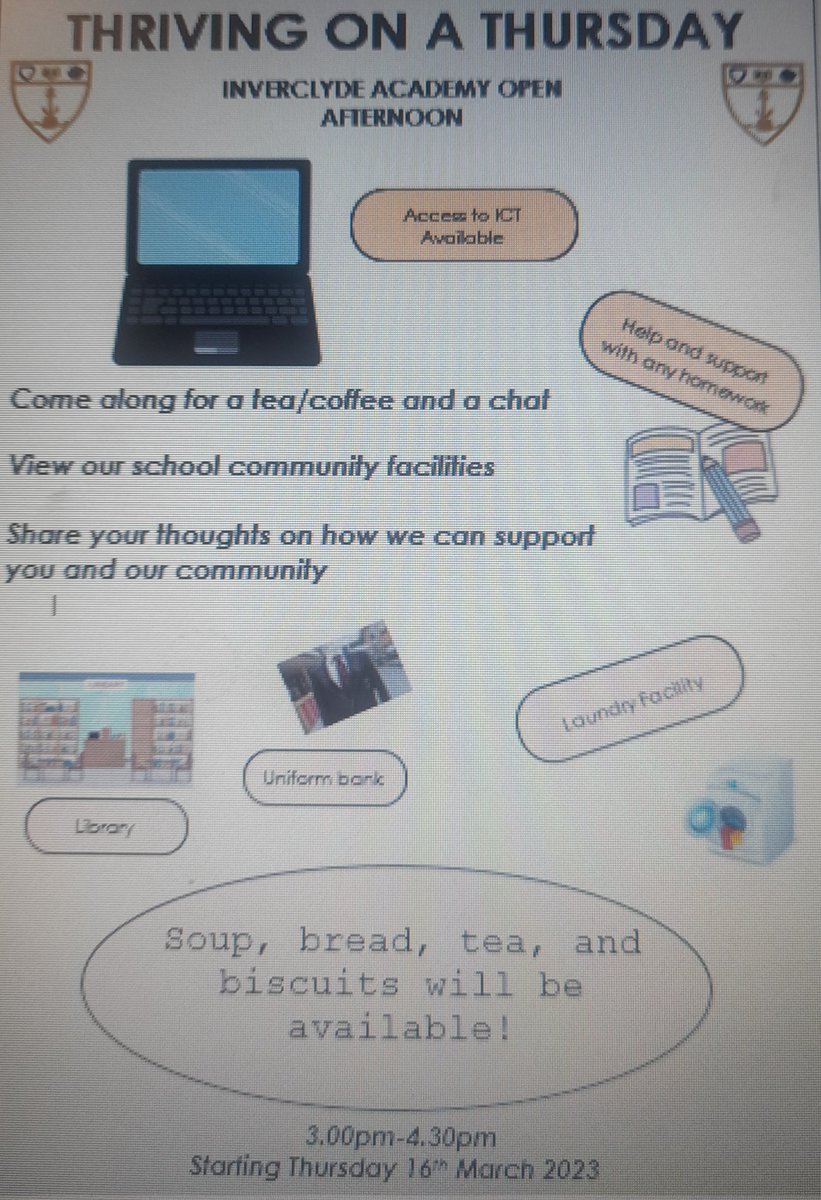 A reminder of community events taking place here in Inverclyde Academy. Come along and visit us (note change of date of Easter event) @IA_PParliament @invacad @Aileymill @WhinhillPS @LadyAlicePS @KingsOakSchool @InverkipPrimary @WemyssBaySchool