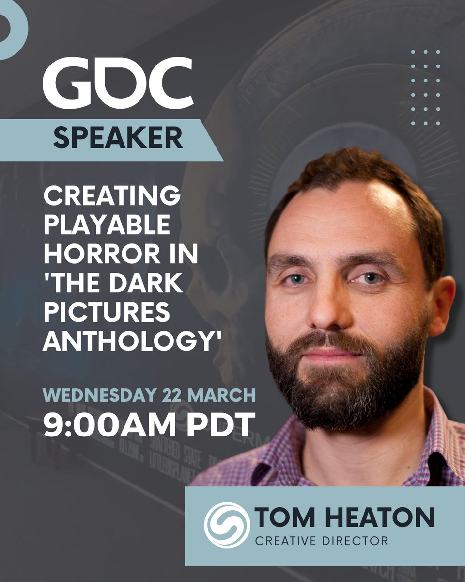 SuperMGames's tweet photo. #GDC23 kicks off this week! #TheDevilinMe Director Tom Heaton and Senior Audio Director @barneypratt will be there, sharing their insight on creating @TheDarkPictures Anthology ✍️ 

Here's the information about their @Official_GDC talks 👇 https://t.co/3TzJpA8qK8