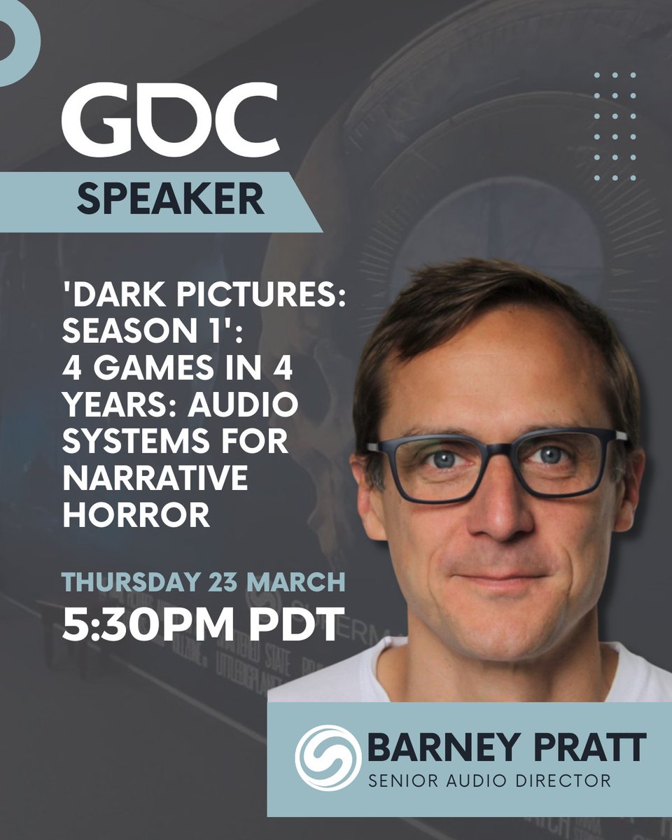 SuperMGames's tweet photo. #GDC23 kicks off this week! #TheDevilinMe Director Tom Heaton and Senior Audio Director @barneypratt will be there, sharing their insight on creating @TheDarkPictures Anthology ✍️ 

Here's the information about their @Official_GDC talks 👇 https://t.co/3TzJpA8qK8