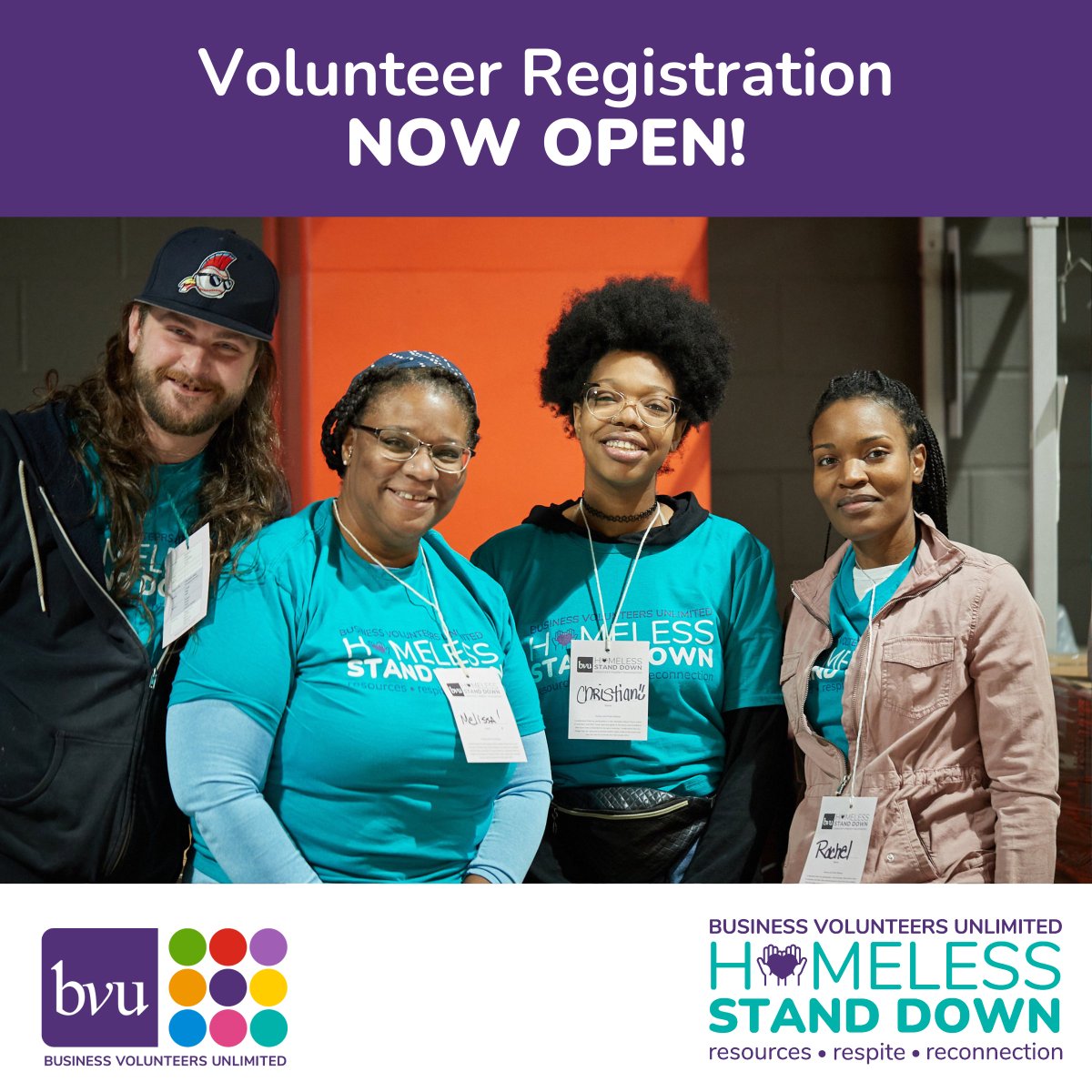 Volunteer registration for the 2023 Homeless Stand Down is officially open! 

Join BVU and 80+ on-site partners to make a difference in the lives of our neighbors experiencing homelessness. 

Sign up at volunteerconnect.bvuvolunteers.org/hsdvolunteer