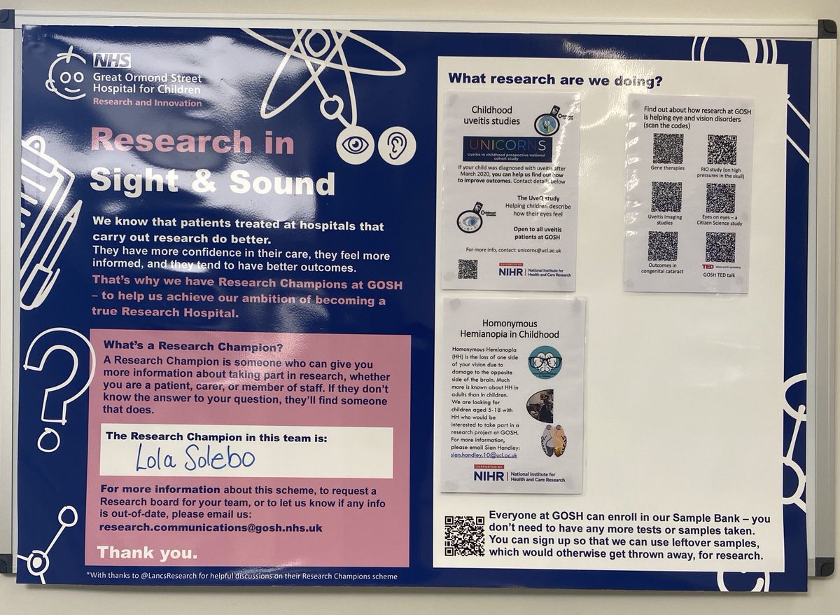 Our #research boards are up in our waiting rooms - make sure you check them out it you are visiting us
#ResearchSavesLives 
#ResearchSavesSight
#OphthoTwitter #Ophthalmology ⁦@HHICProject⁩