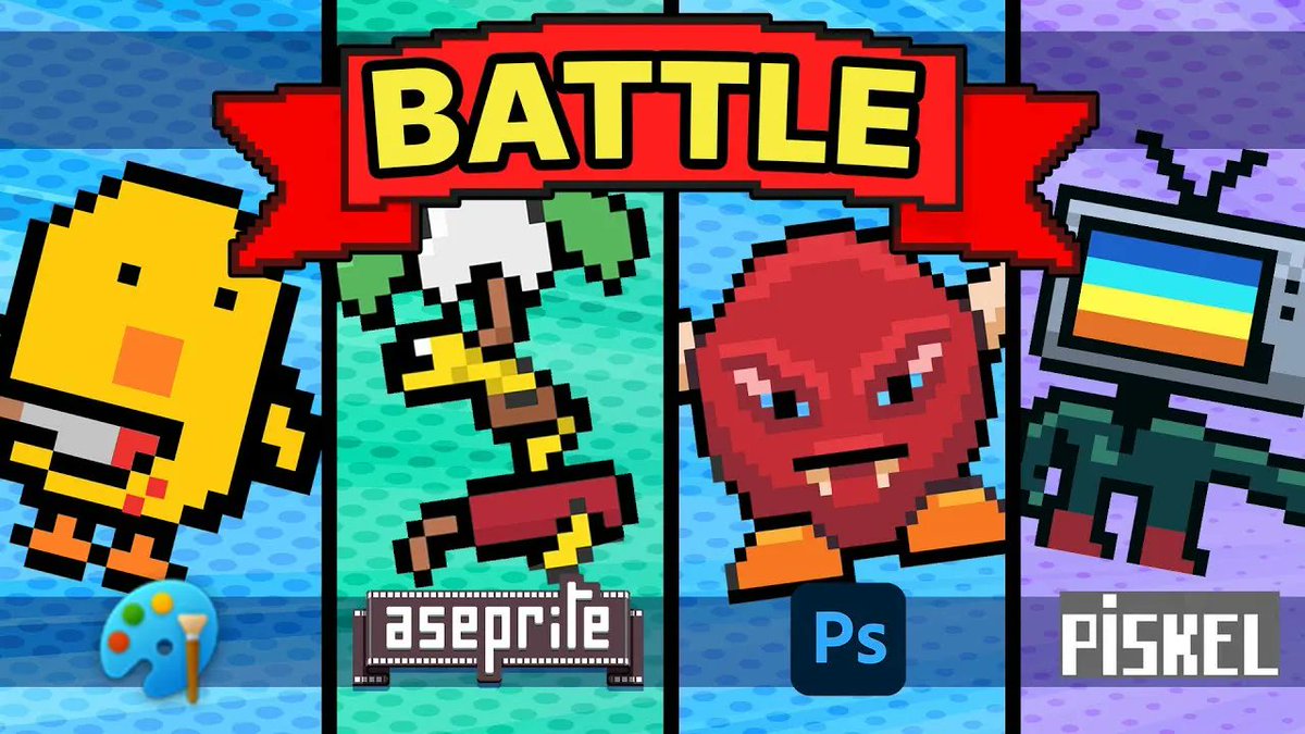 GameDevTV's tweet image. Watch and laugh as Grant, Rick, Stephen and Tim attempt to make 23 characters in Photoshop, Piskel, Aseprite and MICROSOFT PAINT! 😂

Watch here 👉👉 buff.ly/3FwIyOj 

#GameDev #GameDevDaily #MSPaint #Aseprite #Piskel #Photoshop