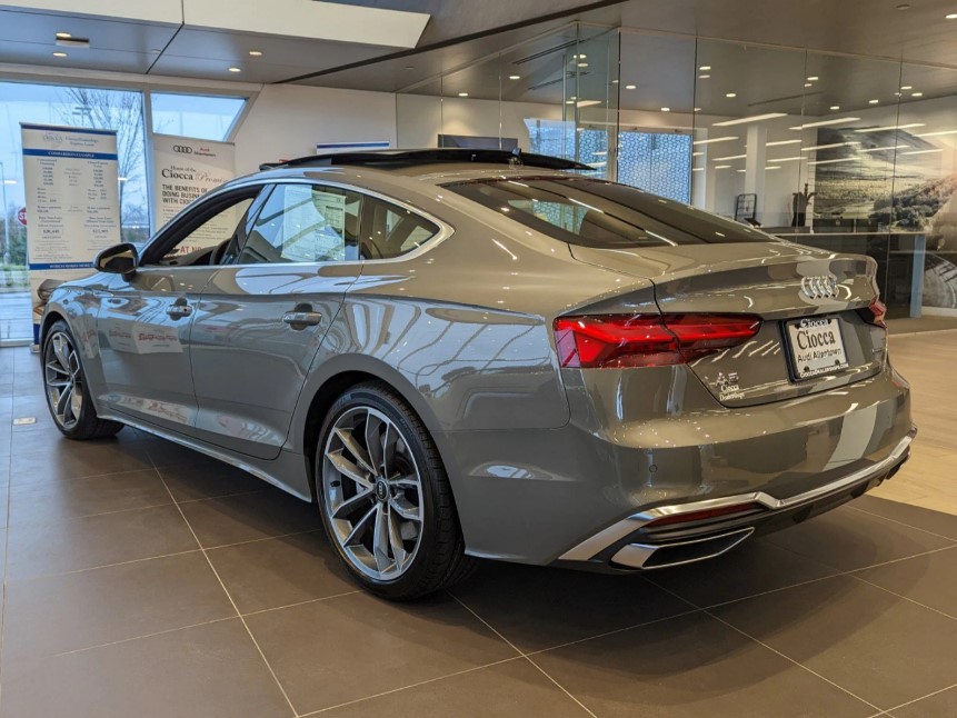 AudiAllentown's tweet photo. Chronos Gray all day!

This beautiful 2023 Audi A5 45 S line features the NAV package, 19" 5-Spoke-Cavo wheels, CarPlay, and more. 

Check it out at https://t.co/OmjI2wp3G7!

#cioccaonsocial #audi #allentown #a5 #audia5 #a545 https://t.co/eTtTsjH43a