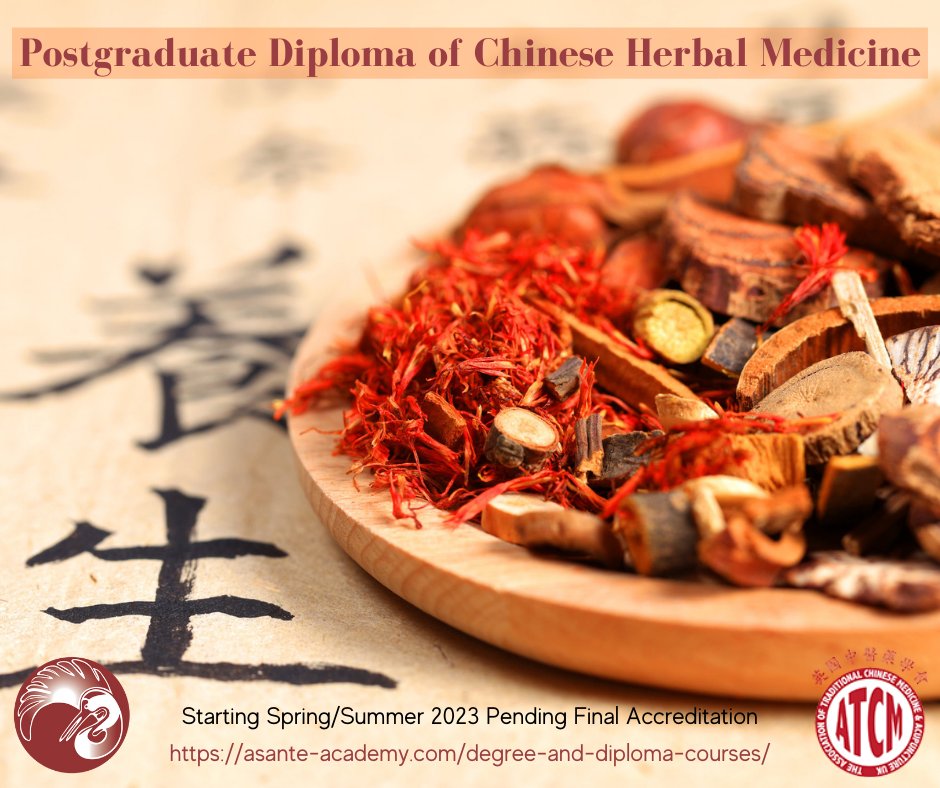 New Postgraduate Diploma of Chinese Herbal Medicine. 
To register your interest email us: info@asante-academy.com 
For more info visit:
asante-academy.com/degree-and-dip…
#asanteacademy #chinesemedicine #chineseherbalmedicine #complementarytherapies #alternativetherapy #DiplomaCourses