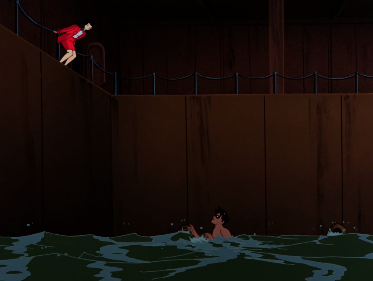 Helianthella's tweet photo. BTAS rly has the best one-off and side-characters in the franchise. This chick is just a crime boss's secretary, but when Robin invited her to come fight him in the water, she actually dove in and started trying to drown his ass 😂 https://t.co/KwhRCQBN6X