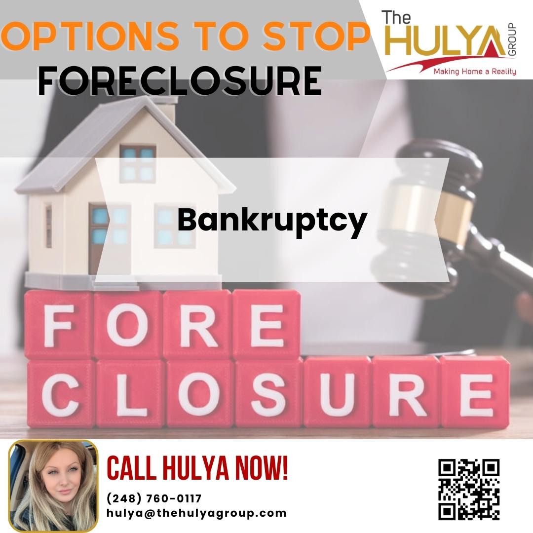 Options to Stop Foreclosure ‼ 

#3- Bankruptcy

Do you need help buying or selling your home? 🏡 Call or Text Hulya Now! ☎ 
248-760-0117 

#homesellertip #homeownership #listingagent  #thehulyagroup #bankruptcy #foreclosureprevention #debtreorganization #stopforeclosure