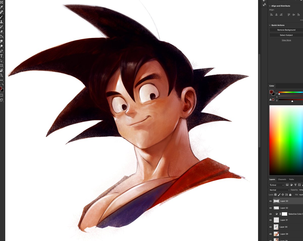 孫悟空 「Goku color sketch 」|Dave Rapozaのイラスト