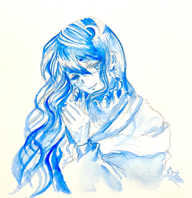 「blue theme long hair」 illustration images(Latest)｜21pages