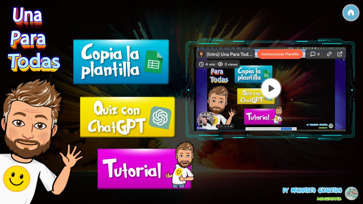 MrCuarter's tweet photo. Os presento #UnaParaTodas, mi proyecto personal de #GoogleInnovator. Crea un #Quiz compatible con muchas plataformas utilizando @ChatGPTBot y #GoogleSheets . Te invito a probar👉https://t.co/SpkFXMYDWl (FASE BETA) https://t.co/zO17LXxKbO