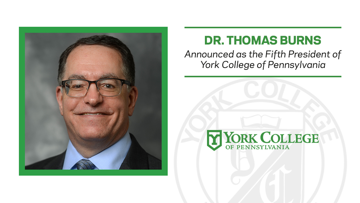 The York College of Pennsylvania Board of Trustees has named Dr. Thomas Burns, a distinguished leader in higher education, as the College’s fifth president. 

He will succeed current president Dr. Pamela Gunter-Smith on July 1, 2023. 

⬇️ Learn more! 
ycp.edu/news-and-event…