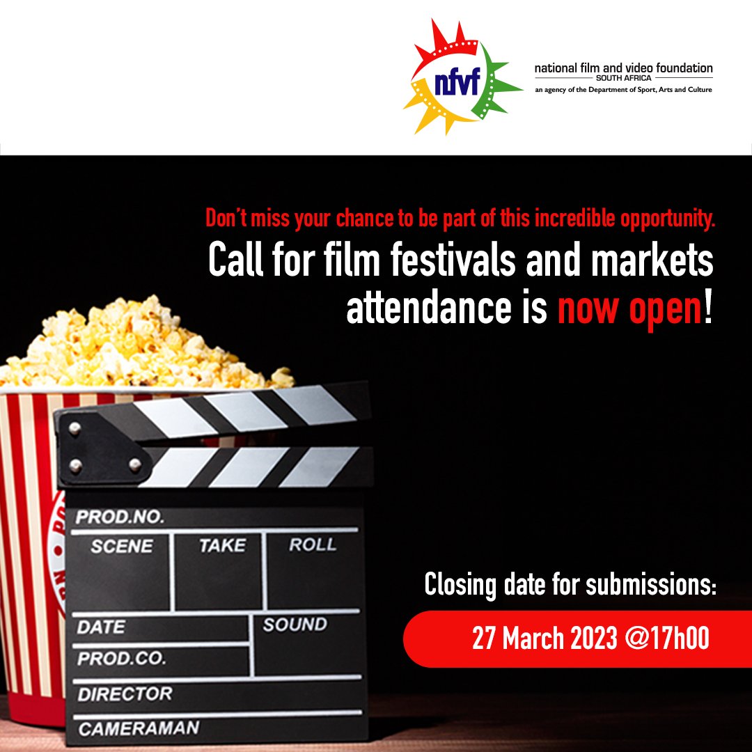 nfvfsa's tweet photo. #Filmmakers! Apply for the #NFVF grant to attend local and international film festivals and markets from 17 April - 30 June 2023 and promote your films, and share your expertise.
Please see the rest of this thread for more information on how to apply! #LoveSAFilms https://t.co/3zeG2EBatV