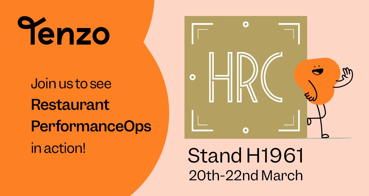 Stop by stand H1961 at HRC!

Chat to the team to learn more about Restaurant PerformanceOps and all things Tenzo.

If you can't make it for the show, we are running drinks with our partners at the Novotel bar at 5pm, tomorrow.

#restaurantperformanceops