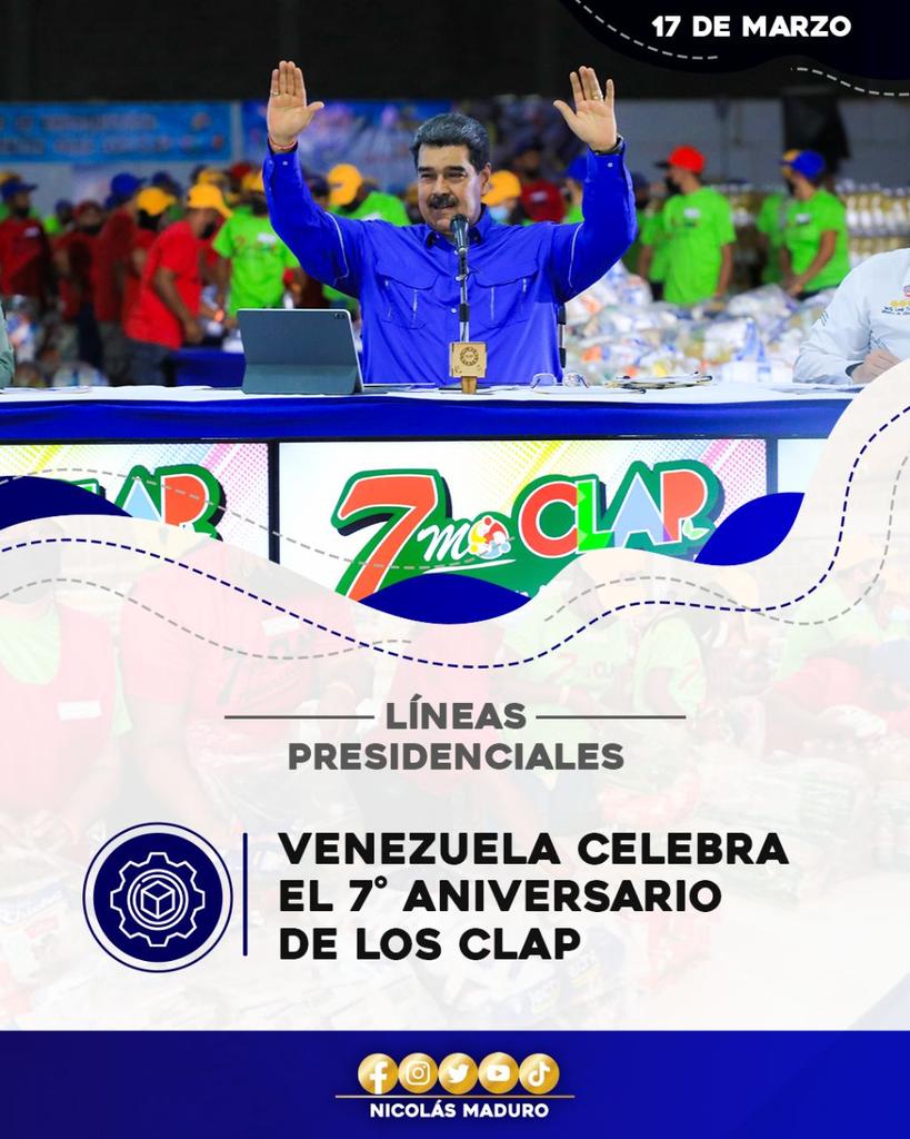 Milexafalcon's tweet photo. Nuestro Pdte. @NicolasMaduro anunció ocho líneas de trabajo a desarrollar desde la etapa de #Renacimiento durante la celebración de los 7 años de los #CLAP
#JuntosContraLasMafias
#SomosClap https://t.co/CipChxCDf3