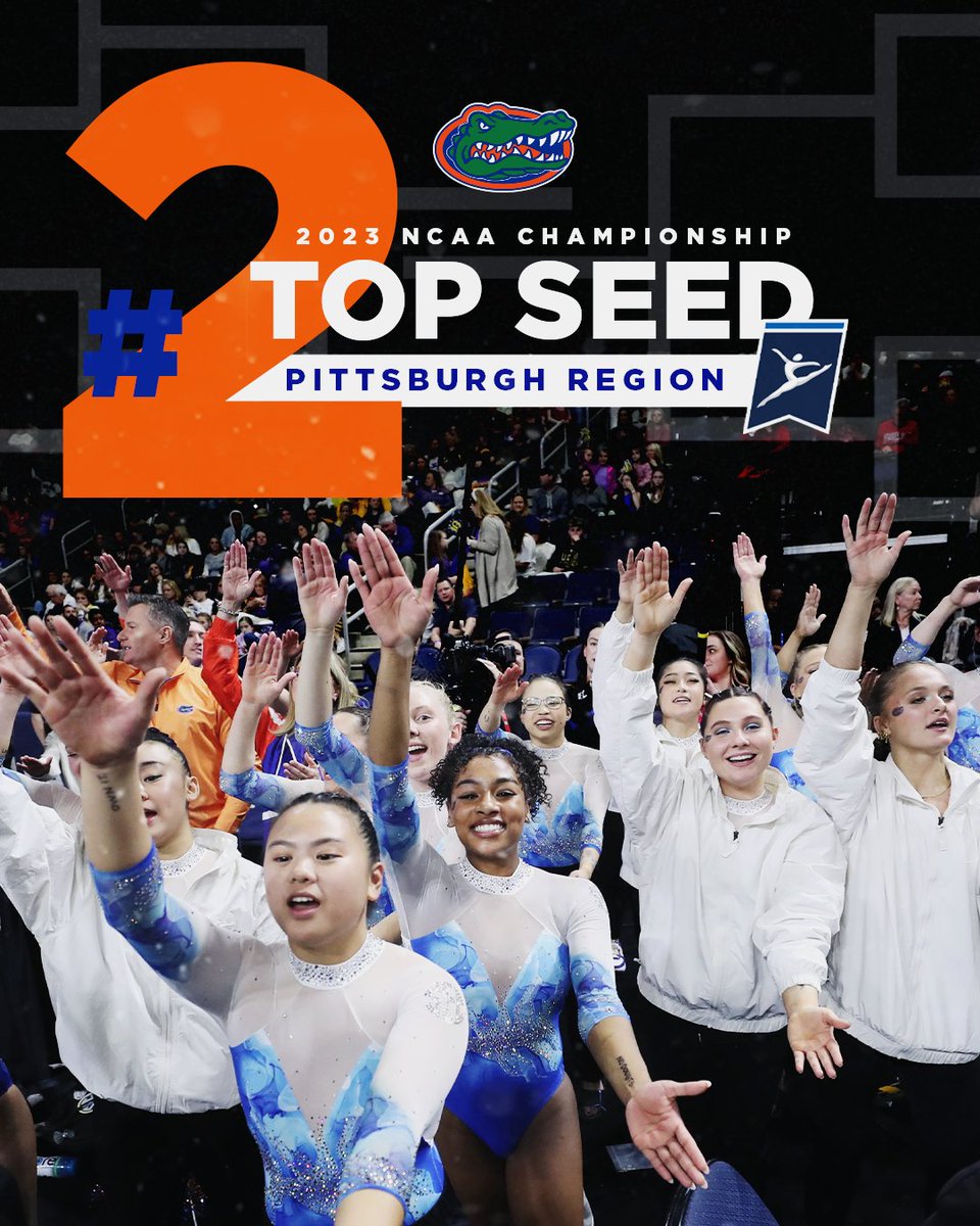 GatorsGym's tweet photo. #Gators top seed for Pittsburgh Regional!

🐊🤸‍♀️ opens #NCAA Regional action Friday, March 31 at 7 pm.

#GoGators  | 🐊🤸‍♀️ https://t.co/GnFIuiMFJn