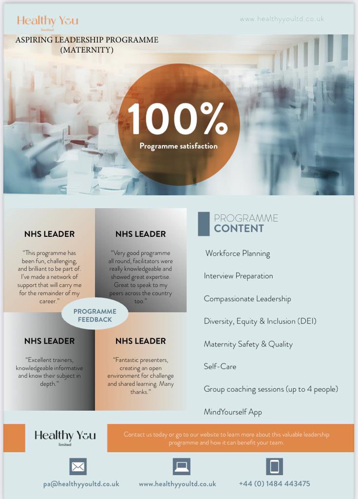 Dr Jan Smith She/Her (@healthyyoultd) on Twitter photo Weβre absolutely delighted to launch our next Aspiring Leadership Programme for senior maternity workers, which has been created with <a href="/NHSEngland/">NHS England</a> beginning in October β23. <a href="/Jessreadmidwife/">Jessica Read</a> <a href="/capito_clare/">Clare Capito</a> <a href="/TeamCMidO/">TeamCMidO</a> Weβre absolutely delighted to launch our next Aspiring Leadership Programme for senior maternity workers, which has been created with <a href="/NHSEngland/">NHS England</a> beginning in October β23. <a href="/Jessreadmidwife/">Jessica Read</a> <a href="/capito_clare/">Clare Capito</a> <a href="/TeamCMidO/">TeamCMidO</a>
