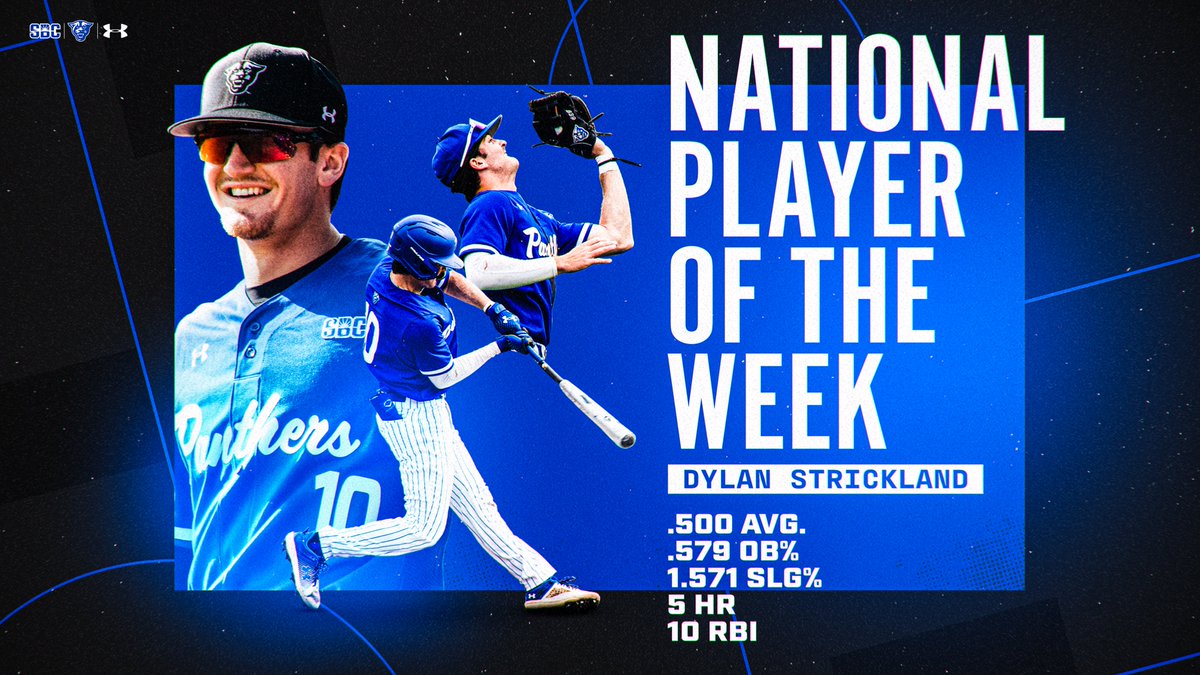𝐇𝐚𝐯𝐞 𝐚 𝐖𝐄𝐄𝐊 <a href="/dstrickland7/">dylan strickland</a> 

The FOURTH different Panther to be named National Player of the Week over the last two seasons.

<a href="/CBNewspaper/">Collegiate Baseball</a> | #BLB