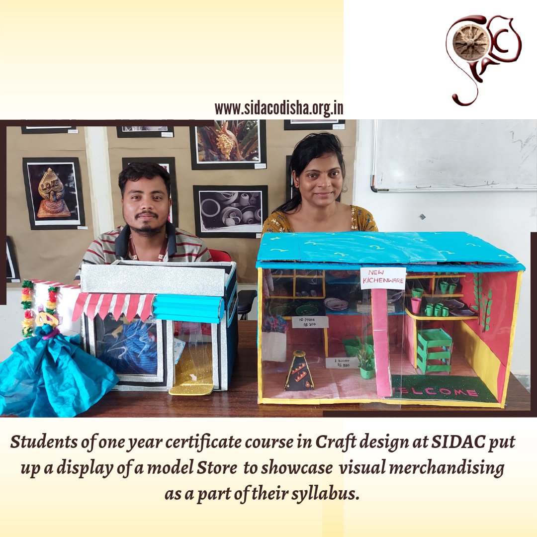 Sidac_Odisha's tweet image. Students of one year certificate course in Craft design at #SIDAC put up a display of a model store to showcase "Visual Merchandising" as a part of their syllabus.
#DesignDevelopment #Crafts #VisualMerchandising