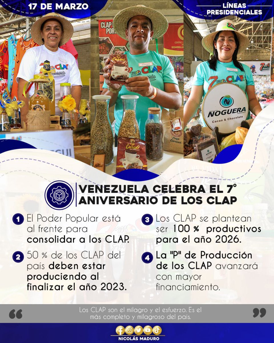 PorAmorAFalcon's tweet photo. #Entérate
@NicolasMaduro anunció ocho líneas de trabajo a desarrollar desde la etapa de Renacimiento durante la celebración de los 7 años de los #CLAP
#JuntosContraLasMafias
#SomosClap https://t.co/5ikINXeF6n