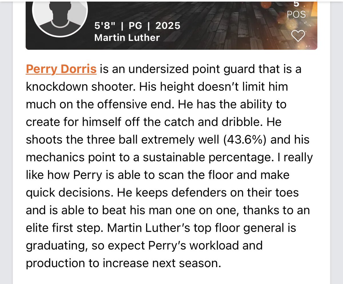 ChapmanBasketballAcademy (@academy_chapman) on Twitter photo <a href="/PerryDorrisjr1/">Perry Dorris jr</a> can get to his spots with the best of them! Hard worker who mid range game is A1! Fun summer ahead for this second team all conference 2025 combo guard! <a href="/PerryDorrisjr1/">Perry Dorris jr</a> can get to his spots with the best of them! Hard worker who mid range game is A1! Fun summer ahead for this second team all conference 2025 combo guard!