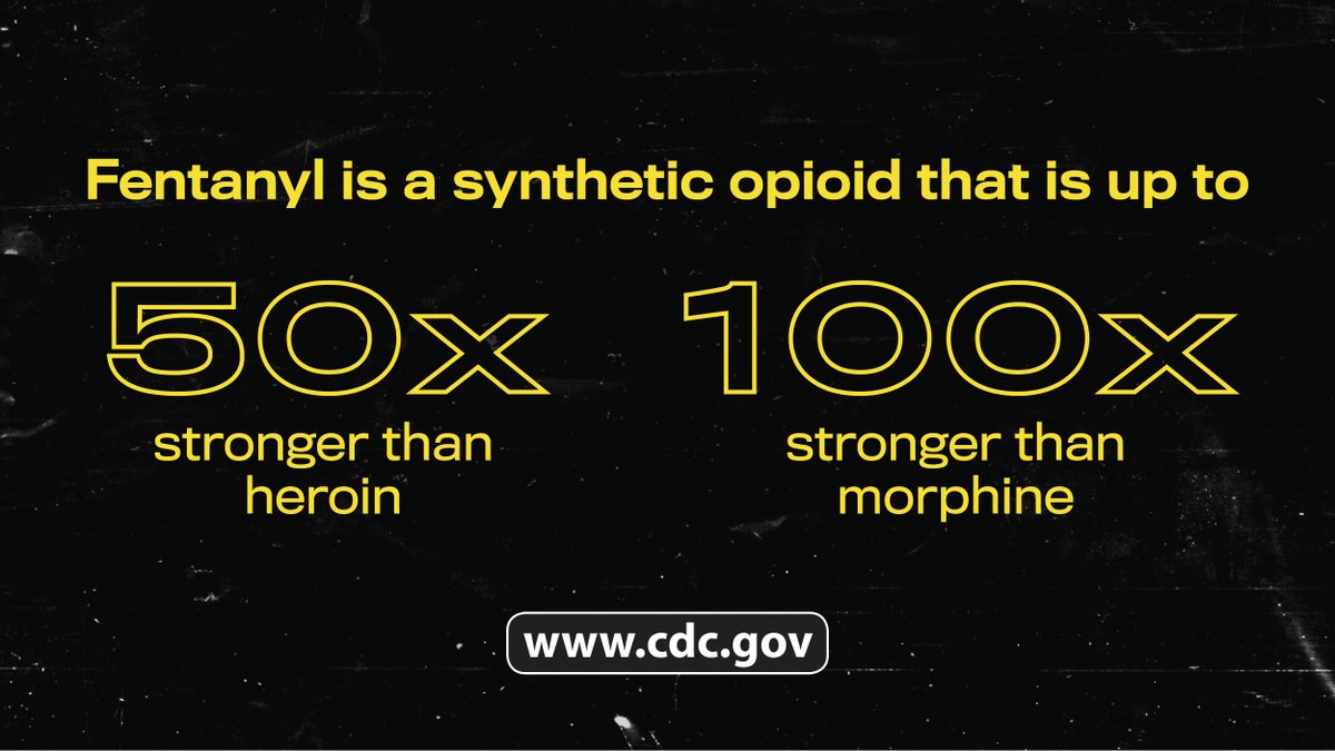#NDAFW: Fentanyl is a synthetic opioid up to 50x stronger than heroin and 100x stronger than morphine. Drugs may contain deadly amounts of fentanyl and you wouldn’t be able to see it, smell it, or taste it. Learn more: go.usa.gov/xzEPg #StopOverdose