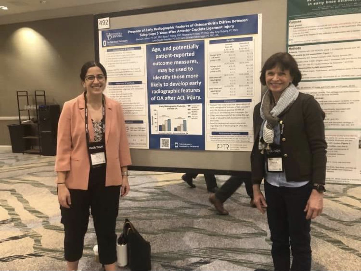RealSMack_Lab's tweet photo. We had a great time representing the Delaware-Oslo cohort at #OARSI2023 this weekend! A great podium presentation from @AnoukUrhausen on our 10 year outcomes and a poster from @elanna_arhos on PTOA subgroups at 5 years after injury. Looking forward to future PTOA work 💪🏼 https://t.co/vsyLXQbYJZ